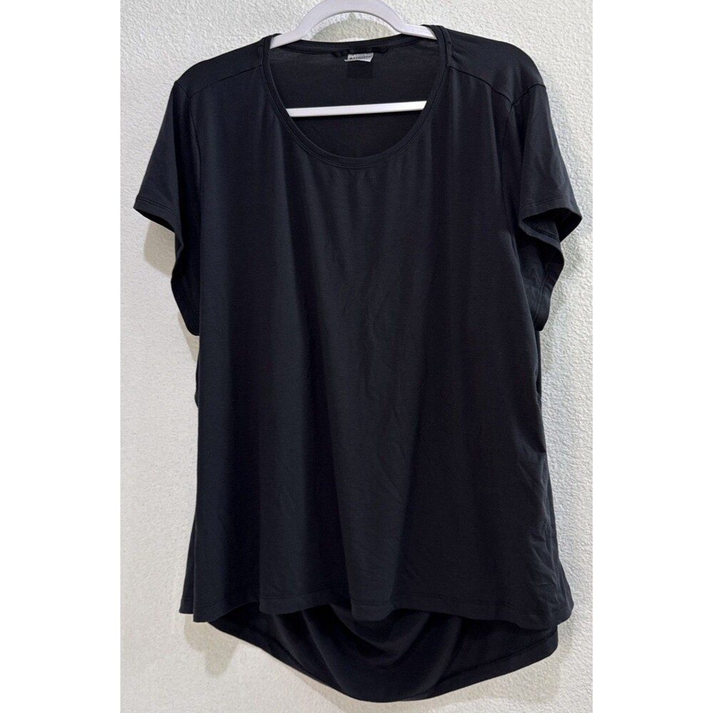Athleta Black Open Back Cutout Stretchy Comfort Athletic Top Womens Plus Size 2X
